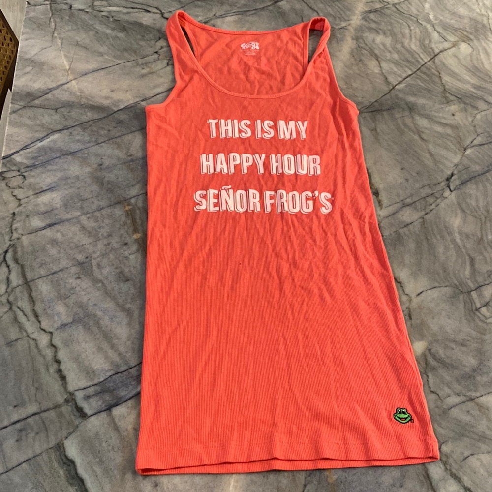 Señor Frogs Nassau Bahamas Women's Happy Hour Coral Tank Top | NWOT